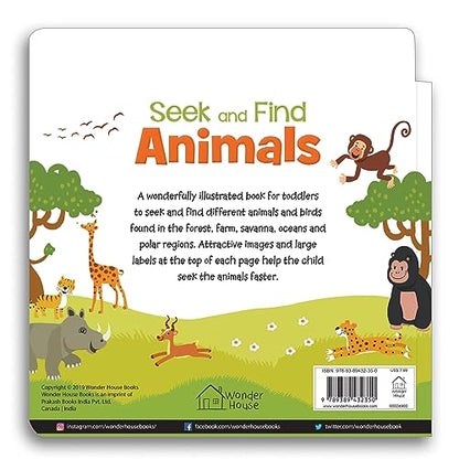 Seek And Find - Animals : Early Learning Board Books With Tabs