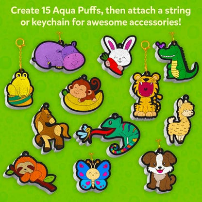 Skillmatics Aqua Puffs - 3D Art Kit, Animals, Mess-Free Paint by Number Craft for Kids, DIY Color Activity, Screen-Free Entertainment, Travel & Creative Gift for Girls & Boys Ages 4, 5, 6, 7, 8, 9, 10 - color: Animals