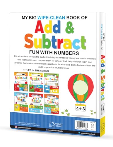 My Big Wipe And Clean Book of Add And Subtract for Kids : Fun With Numbers
