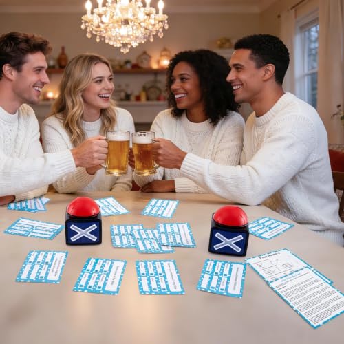Christian Bible Friendly Feud Game with 2 Answer Buzzers, Fun Family Religious Board Games for Adults Feud Church Card Trivia Quiz Activities for Holiday Party Family Office Group Team Building - style: Bible