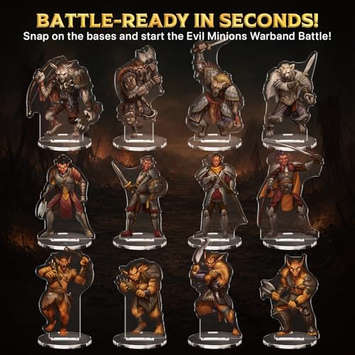 Skinny Minis Evil Minions Miniatures Set, 12 Medium Flat Minis for TTRPG