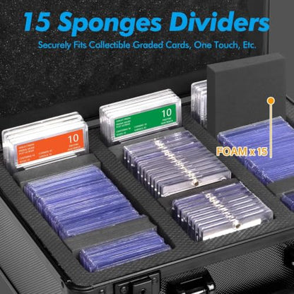 Graded Card Storage Box, Top Loaders Storage Case, Sports Trading Card Box, Cards Slab Case PSA MTG CSG BGS SGC One Touch Magnetic Card Holder, Waterproof Carrying Collector Boxes (Large) - size: Large