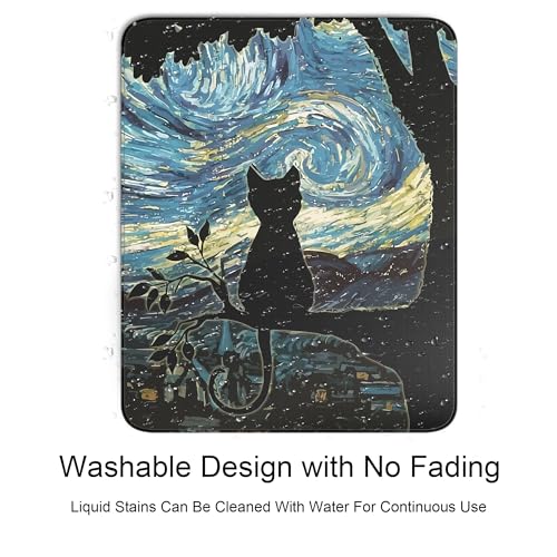 Cute Black Cat Square Mouse Pad,Aesthetic Cat Mouse Pads for Wireless Mouse Desk Accessories,10"X8" Travel Mousepad with Non-Slip Rubber Base, Stitched Edge Mouse Pads for Desk,Computers,Laptop,Office - color: S-4