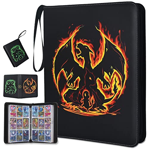 LIMSTDIC Card Binder with Sleeves - 9-Pockets Card Binder Holder Compatible with TCG Trading Cards, Card Storage Album with Zipper for Boys Girls Organized Holds Up to 900 Cards - color: Black 900