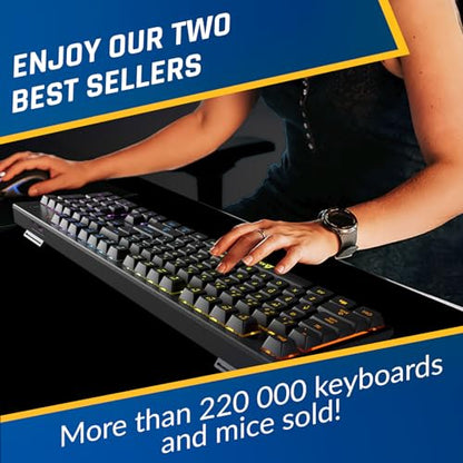 KLIM Chroma Wireless Keyboard and Mouse – RGB Backlit Gaming Combo, Rechargeable Wireless Keyboard & RGB Mouse, Durable & Ergonomic, Dual USB Receivers, Compatible with PC, Mac, PS4, PS5 - color: Black - Bundle
