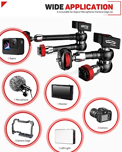 IFOOTAGE Table Top Video Kit, A200 Round Base Monopod with C Clamp and 9.5'' Magic Arm, for Live Streaming, Vlogging, Payload 10KG/22LBS