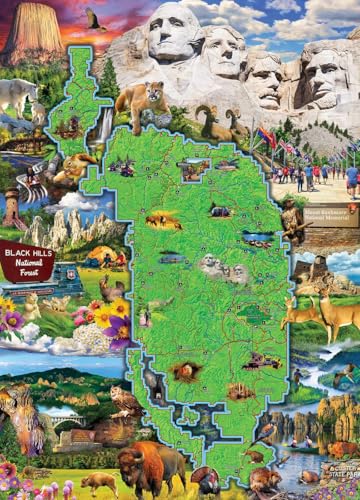 MasterPieces 1000 Piece Jigsaw Puzzle for Adults, Family, Or Kids - Black Hills - style: Black Hills Map Puzzle