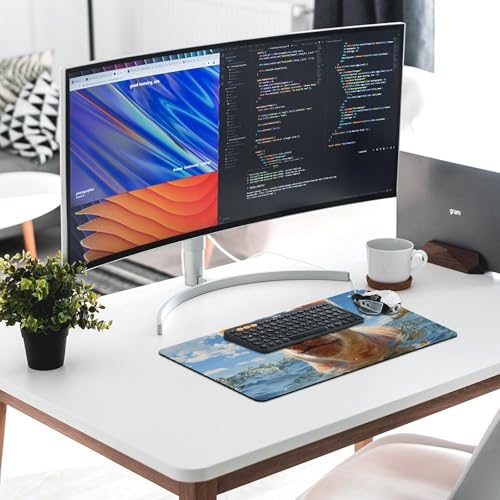 Blue Water Pets Desk Pad Protector Non-Slip Gaming Desk Mat Waterproof Desktop Mat for Keyboard and Mouse Large Mousepad Smooth Writing Pad for Home Office Work(23.6 X 13.8)