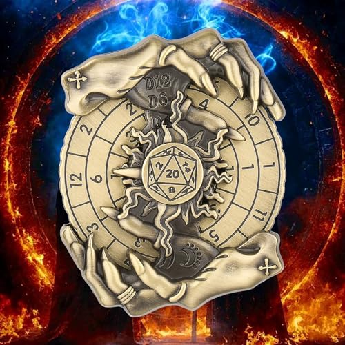 Spinner DND Dice Set, Metallic D&D Dice, Magic Hand Roulette Dice Spinner for DND Dice Set, D&D Gifts with Gift Box, Role Playing Game Board Game Accessories, Bronze - color: Bronze