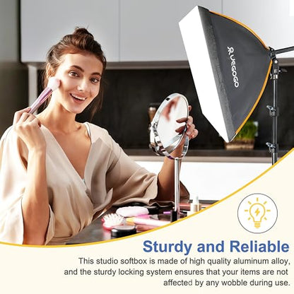 UEGOGO Softbox Photography Lighting Kit，UL Certified 85W 3000-7500K LED Bulbs, 16'' x 16'' Professional Soft Box, Studio Lights for Photography/Live Streaming/Video Recording