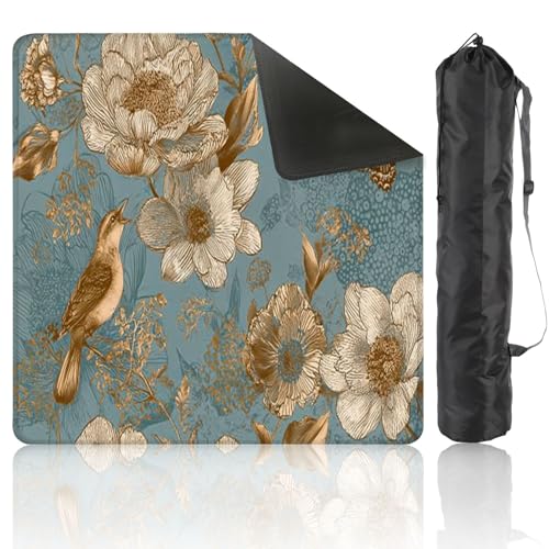 Mahjong Mat 31.5" x 31.5" Luxury Ornate for Creating Textiles Paper Print Gold foil Blue Non-Slip Noise Reduction Mahjong Tiles Table Cover for Dominoes Poker Card Board and Tile Games - color: Color6