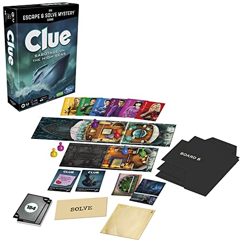 Hasbro Gaming Clue Board Game Sabotage on The High Seas, Escape Room Game, Murder Mystery Games, 1-6 Players, 10+ (Amazon Exclusive) - style: Sabotage on the High Seas
