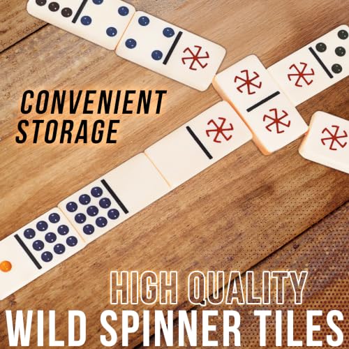 University Games, Spinner Game of Wild Dominoes in On-the-go Travel Tin , for 2 to 8 Players Ages 6 and Up