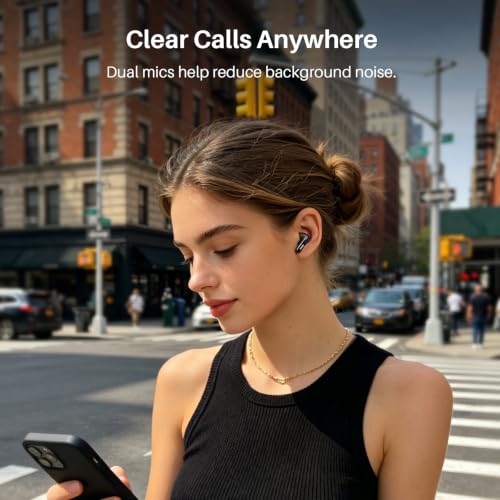 TOZO T20 Wireless Earbuds 97H Playtime, Wireless Charging LED Display Case | 10mm Deep Bass Sound, Dual Mic ENC Clear Calls, IPX8 Waterproof, Bluetooth 5.3, Comfortable Fit Ear Buds For Daily Use, Black - color: Black