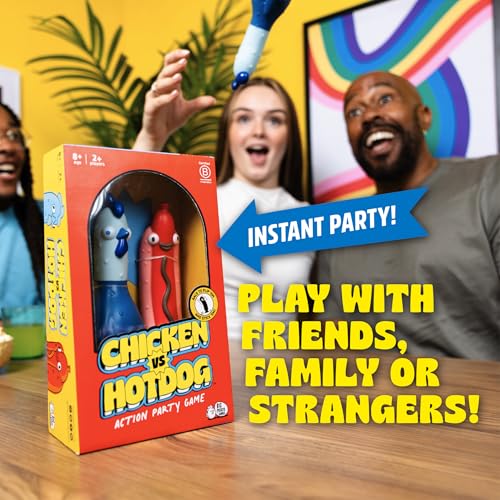 Big Potato Chicken vs Hotdog Action Party Game for Kids and Adults | Flip Your Sling'em, Silly Board Game, Head-to-Head Flipping Duel, Fast & Funny, 2+ Players, Ages 8+, Yard and Outdoor Game - style: Chicken vs Hotdog 2024 Edition