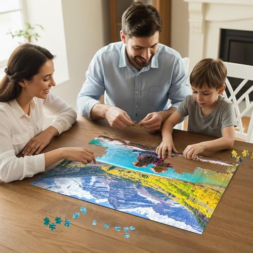 Autumn Mountain Lake Puzzles for Adults 1000 Pieces,27.5x19.7in | National Park,Challenging Landscape Puzzle for Game Nights Family,Dust-Free,HD Poster - color: Autumn Mountain Lake