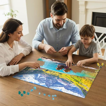 Autumn Mountain Lake Puzzles for Adults 1000 Pieces,27.5x19.7in | National Park,Challenging Landscape Puzzle for Game Nights Family,Dust-Free,HD Poster - color: Autumn Mountain Lake