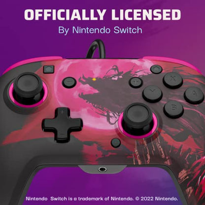 PDP REMATCH Enhanced Wired Nintendo Switch Pro Controller, Switch Lite/OLED Compatible - The Legend of Zelda: Breath of the Wild (Calamity Ganon)