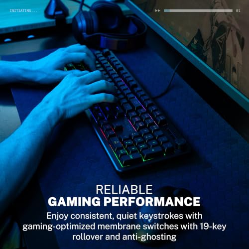 JLab Nightfall Gaming Keyboard, Wired, RGB, 104 Keys, Black - color: Black