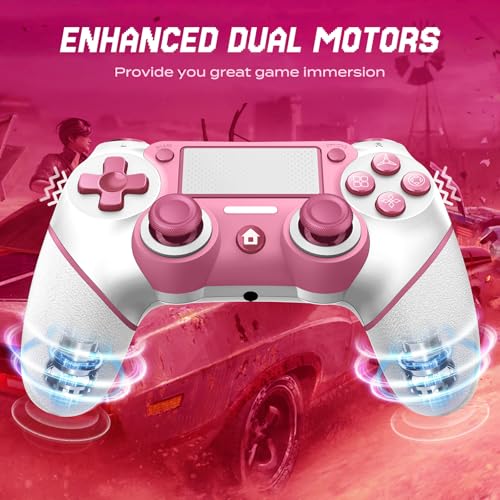 Ubsvaky Wireless Controller Compatible with PS4/Pro/Slim, Black ps4 controller with Dual Vibration, 1000mAh Battery, 6-Axis Motion Sensor (Pink1) - color: Pink1