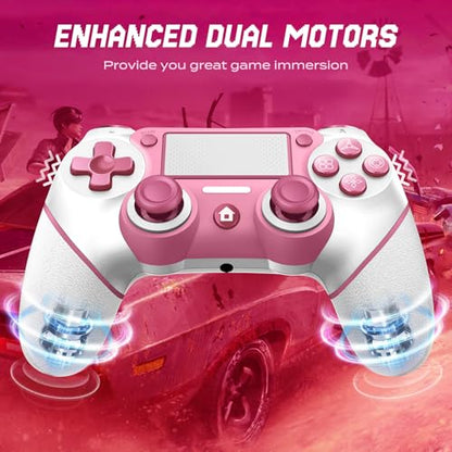 Ubsvaky Wireless Controller Compatible with PS4/Pro/Slim, Black ps4 controller with Dual Vibration, 1000mAh Battery, 6-Axis Motion Sensor (Pink1) - color: Pink1