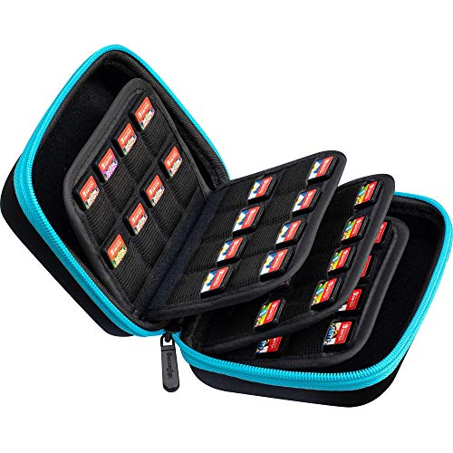 ButterFox 64 Switch Game Case for Nintendo Switch, Switch Game Card Storage Holder or SD Memory Card Case (64 Black/Blue) - color: Blue/Black, size: 64
