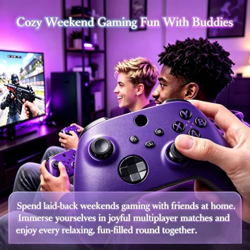 Model 1914 DIY Customized Series S Controller Black Magnetic thumbstick(Astral Purple), Compatible with Xbox Series X|S Controller,Customized Controller Compatible for Xbox Series X/S,Xbox One, Exchangeable Joystick with 3.5mm Audio Jack