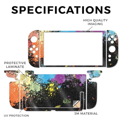 Glossy Glitter Gaming Skin Compatible with Nintendo Switch 2 Console Only - Splatter - Premium 3M Vinyl Protective Wrap Decal Cover - Easy to Apply | Crafted in The USA by MightySkins - color: Splatter, size: Switch 2 Console Skin Only, style: Glossy Glit