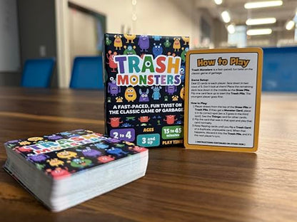 Trash Monsters - Card Game, Easy Number Sequencing Game with Fun Monsters | Ages 3 and up | Kids & Family Nights | Simple to Learn