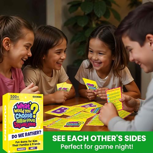 QUOKKA Card Game for Teens, Kids & Adults – 500+ Hilarious Situations | What Would You Choose Challenge | Family & Party for Game Nights, Friends, Travel & Sleepovers, Age 7+ - color: 4. Hillarious Situations