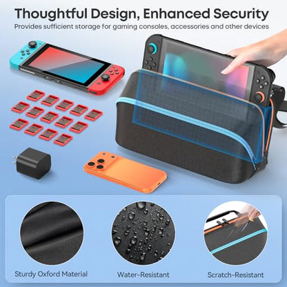 Sling Bag for Nintendo Switch 2 (2025) & SW OLED & SW Original, Switch 2 Crossbody Bag Hold Joycon 1/2 &AC Adapte &14 Game Card Slots &Other Accessories, Portable Switch 2 Travel Carrying bag for Storage - size: Small