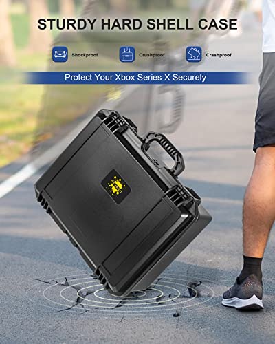 DEVASO Hard Carrying Case Compatible with Xbox Series X, Professional Deluxe Waterproof and Soft Lining Hard Case for Xbox Series X Console, Controllers, Headset and Other Accessories - color: Series X