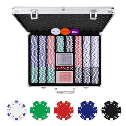 Homwom Poker Chip Set - 500PCS Poker Chips with Aluminum Case, 11.5 Gram Chips for Texas Holdem Blackjack(500pcs) - style: 500pcs