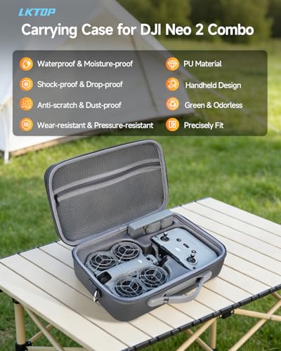 Carrying Case for DJI Neo 2 Fly More Combo, Portable PU Leather Shoulder Bag, Waterproof Storage Bag with Adjustable Strap for DJI Neo2 Drone, RC-N3/N2 Remote Controller, Battery, Charging Hub