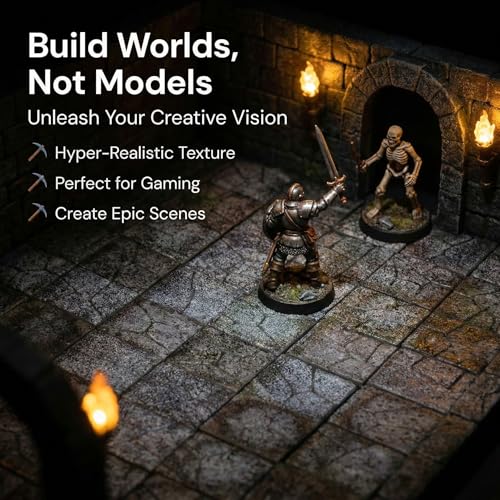 Dollhouse Miniature Paving Stones, Model Tiles | Set of 50 pcs for Fairy Gardens and Tabletop Terrain, REDUCIO! - color: Misty Rock