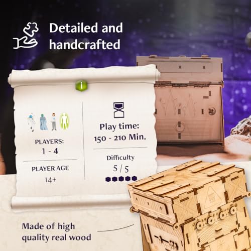 INSCAPE Cosmic Artifact Cluebox Puzzle Box for Adults Escape Room in A Box | Extremely Hard Difficulty - 3D Wooden Design With Hidden Compartments - Brain Teaser Game For Experienced Puzzlers - Gift