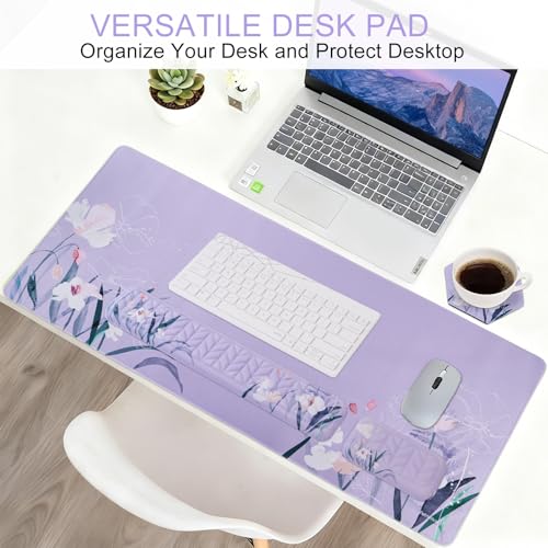 Petmolico 4-in-1 Wrist Rest Set with Desk Pad, Purple Orchid | Non-slip PU base, soft Lycra & memory foam, ergonomic pain relief, great for home/office