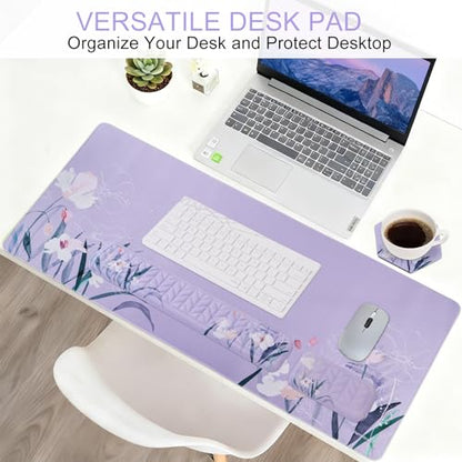 Petmolico 4-in-1 Wrist Rest Set with Desk Pad, Purple Orchid | Non-slip PU base, soft Lycra & memory foam, ergonomic pain relief, great for home/office
