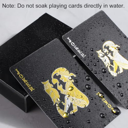 REGUICORP Playing Cards 3 Pack, Waterproof Black and Gold Playing Cards, HD Flexible Personalized Deck of Cards, Standard Poker Size for Family Game Night and Gifts, Fun for All Ages