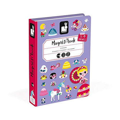Janod MagnetiBook 63 pc Magnetic Princess Costumes Dress Up Game - Ages 3+ - J02725 - style: Princess Costumes