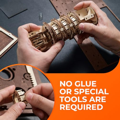 UGEARS Wooden Model Kits for Adults to Build - Book of Secrets 3D Wooden Puzzles for Adults with Steampunk Combination Lock – DIY Mechanical Puzzle Books for Adults – Medium Difficulty 263 Pcs