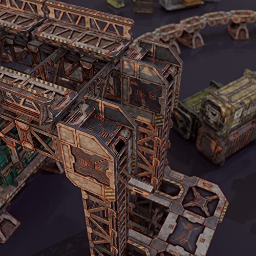 TinkerTurf Sci-Fi Terrain: MagLev Depot v2, Abandoned Theme, Sturdy, Affordable, Great-Looking Full-Color Terrain, Quick and Easy to Assemble, Virtually Limitless Setups - style: Abandoned