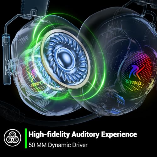 Krysenix Wireless Gaming Headset with Noise Canceling Mic for Xbox, PS5 | Low latency<20ms|Dual Mode (2.4GHz+BT)丨Compatible: PC/PS5/PS4/Switch/Mac/Tablet/Phone丨50H Battery丨Foldable Design - color: White for XBOX