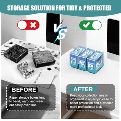 Booster Box Acrylic Case with Magnetic Closure, 5mm Thick Stackable Display Protector Storage Box for PKMN Card Game Booster Box Collection (3 Pack - size: PKMN Booster Box Case