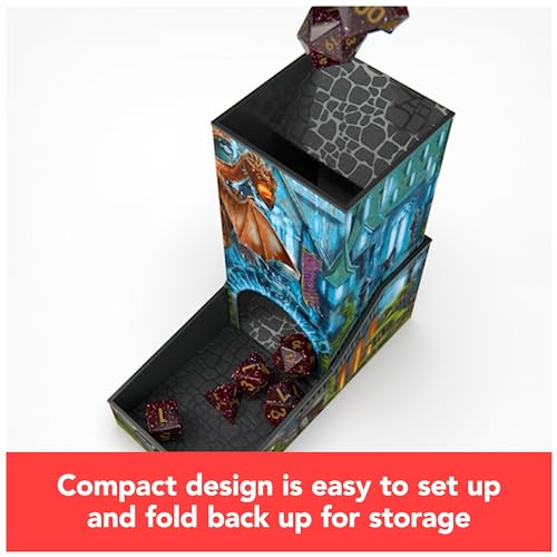Campaign Dice Tower, Portable 7 Polyhedral Dice Role-Playing Board Games DND Dungeons Dragons MTG Magic The Gathering, for Adults & Kids Ages 8 and up - color: Campaign Dice Tower