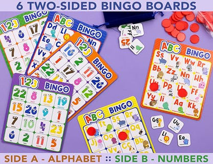 Party Hearty ABC & 123 Bingo Game for Kindergarten & Preschool - Animals | Animal Edition, Alphabet and Number, Preschool Kids Learn to Read, Ages 4 and Up - color: Animal Edition