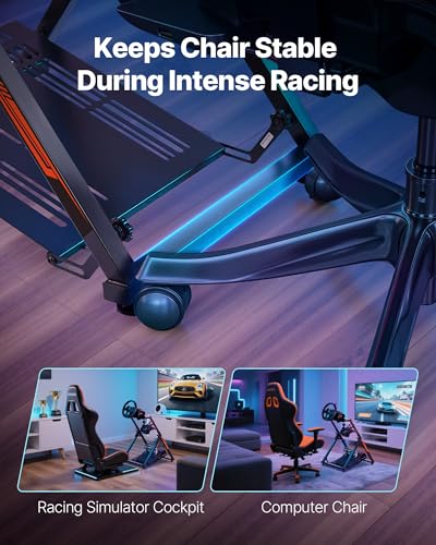 VEVOR Racing Wheel Stand, Adjustable & Foldable Simulator Stand for Logitech G923 G920 G29 G27, Thrustmaster T300RS TX F458 T500RS T3PA-PRO(F1/GT) Gaming Cockpit,Pedals Simulator NOT Included,Compact - size: X-shaped lite