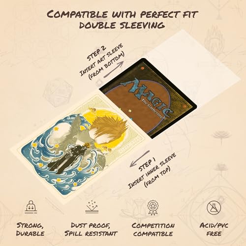 Great Wave Ex-Soldier - MTG Card Sleeves, 104ct, Standard Size, Smooth | Double Sleeving Compatible, Smudge Resistant Matte Back, Compatible with Standard 66x92mm TCG and Magic The Gathering Cards. - color: Great Wave Ex-soldier