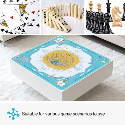 KUNTE Mahjong Mat, Turquoise, 32"x32" | Non-Slip, Quiet, Waterproof, Foldable, For American Mahjong - color: Turquoise