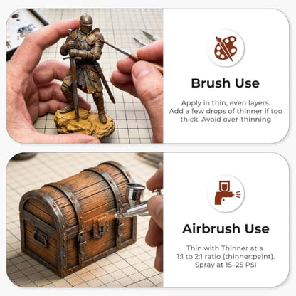 Nicpro 10 Colors Rust & Weathering Model Paint Set, 20ml Modeling Acrylic Paints, Brush & Airbrush Compatible, Miniature Paint Set for Model, Vehicle, Terrain, Dioramas & 3D Prints, with 1 Thinner - style: Rust & Weathering